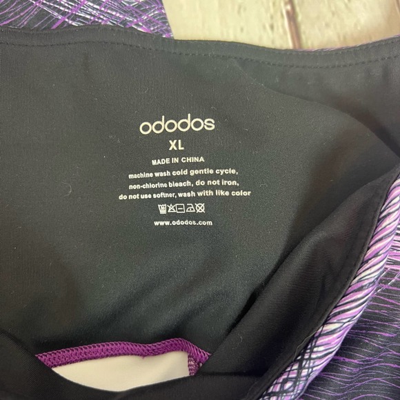 Ododos Yoga exercize Leggings  XL purple geo print Super Soft NWOT - Picture 3 of 9